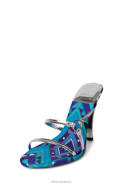 Jeffrey Campbell mulheres B0VBD1433 multi prata azul sandália de salto alto curiosidade