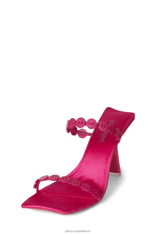 Jeffrey Campbell mulheres B0VBD1444 combinação de cetim fúcsia sandália de salto alto pressione