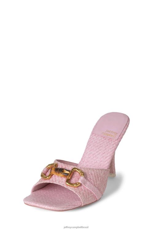 Jeffrey Campbell mulheres B0VBD1447 bronze tecido rosa sandália de salto alto Península