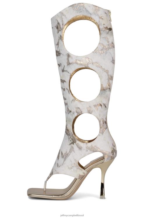 Jeffrey Campbell mulheres B0VBD1457 bege multi sandália de salto alto revelou-f