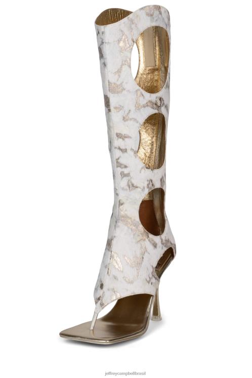 Jeffrey Campbell mulheres B0VBD1457 bege multi sandália de salto alto revelou-f