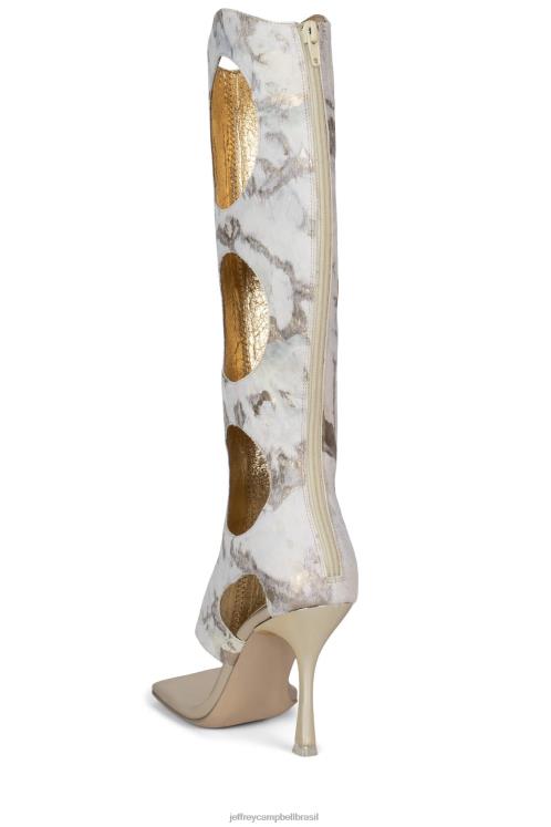 Jeffrey Campbell mulheres B0VBD1457 bege multi sandália de salto alto revelou-f