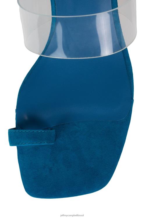 Jeffrey Campbell mulheres B0VBD1464 ouro de camurça azul sandália de salto alto calcular