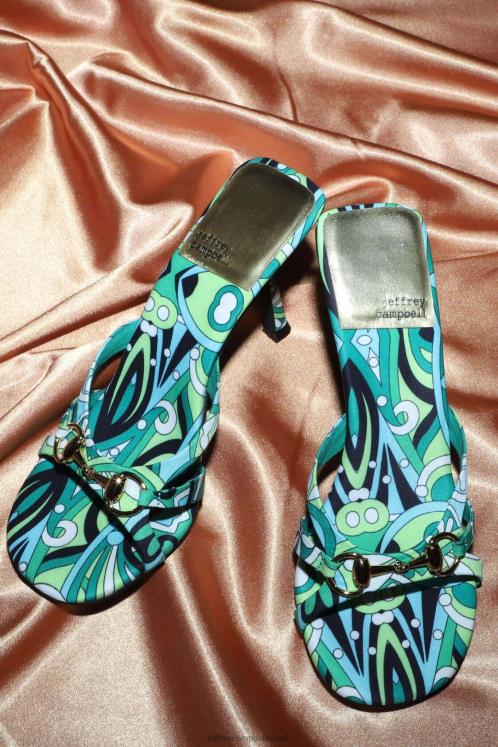 Jeffrey Campbell mulheres B0VBD1472 verde multi sandália de salto alto articulado