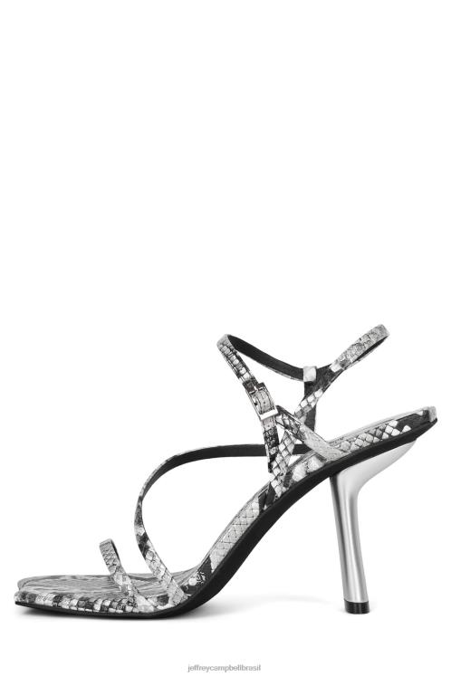 Jeffrey Campbell mulheres B0VBD1473 cobra preta prata sandália de salto alto idealista