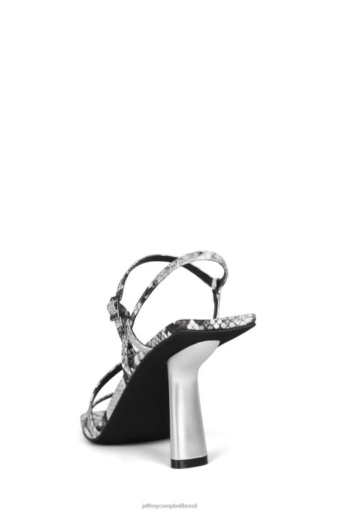 Jeffrey Campbell mulheres B0VBD1473 cobra preta prata sandália de salto alto idealista