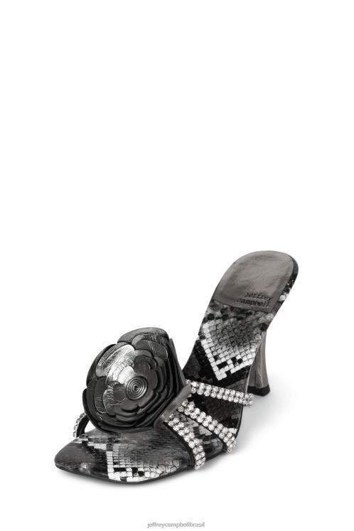 Jeffrey Campbell mulheres B0VBD1475 combinação de cobra de estanho sandália de salto alto calêndula