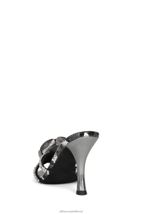 Jeffrey Campbell mulheres B0VBD1475 combinação de cobra de estanho sandália de salto alto calêndula