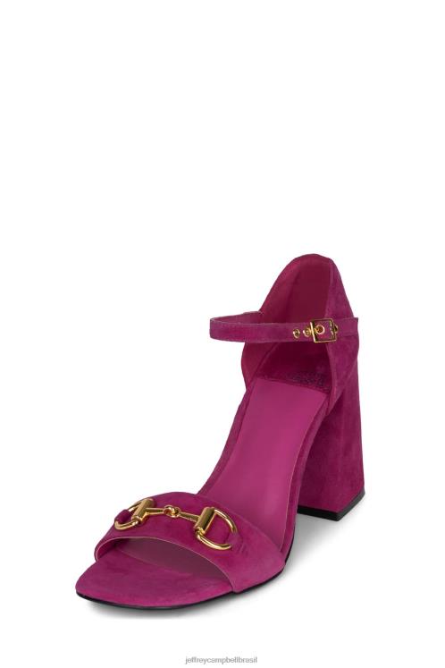Jeffrey Campbell mulheres B0VBD1482 ouro camurça fúcsia sandália de salto alto estrela pop-b