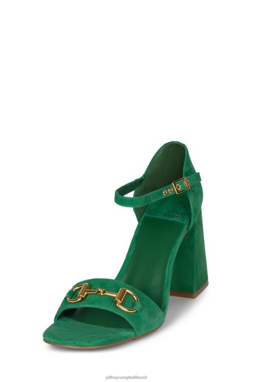 Jeffrey Campbell mulheres B0VBD1484 ouro de camurça verde sandália de salto alto estrela pop-b