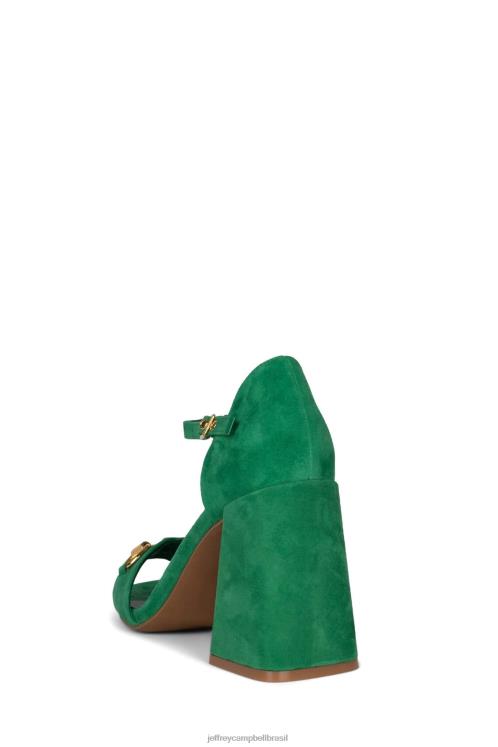 Jeffrey Campbell mulheres B0VBD1484 ouro de camurça verde sandália de salto alto estrela pop-b