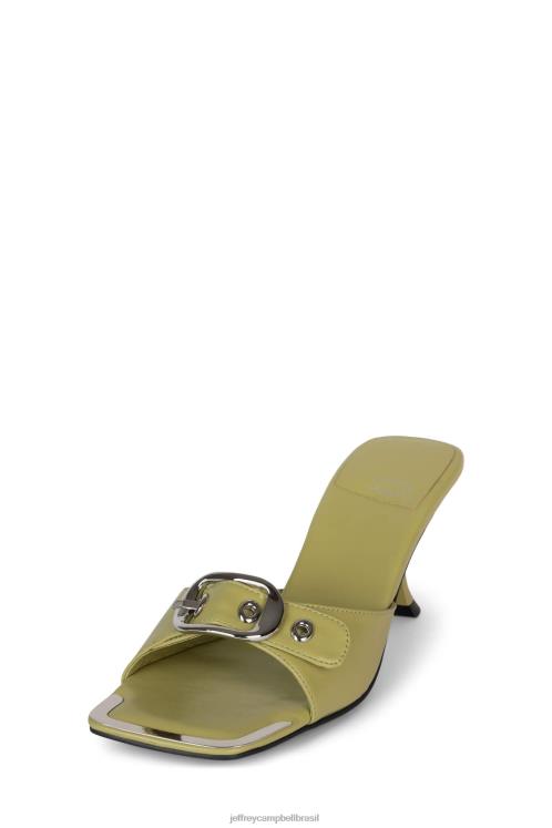 Jeffrey Campbell mulheres B0VBD1488 prata verde sandália de salto alto amarrar
