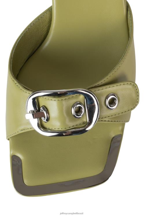 Jeffrey Campbell mulheres B0VBD1488 prata verde sandália de salto alto amarrar
