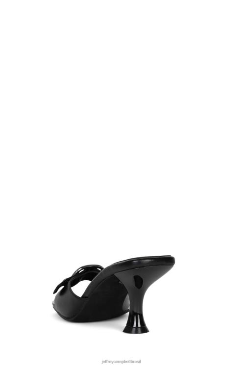 Jeffrey Campbell mulheres B0VBD1490 prata negra sandália de salto alto amarrar