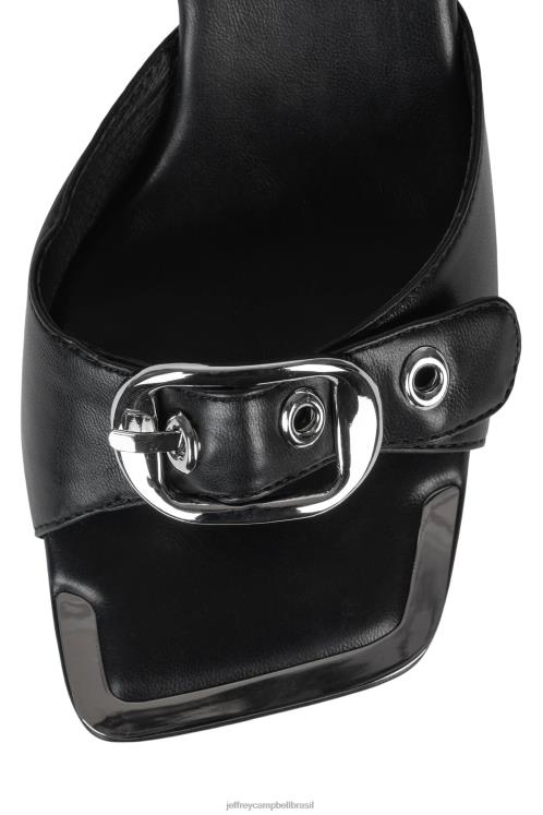 Jeffrey Campbell mulheres B0VBD1490 prata negra sandália de salto alto amarrar