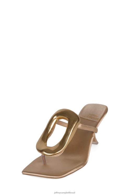 Jeffrey Campbell mulheres B0VBD1497 ouro acetinado natural sandália de salto alto linq-up