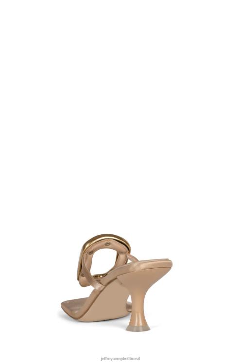 Jeffrey Campbell mulheres B0VBD1497 ouro acetinado natural sandália de salto alto linq-up
