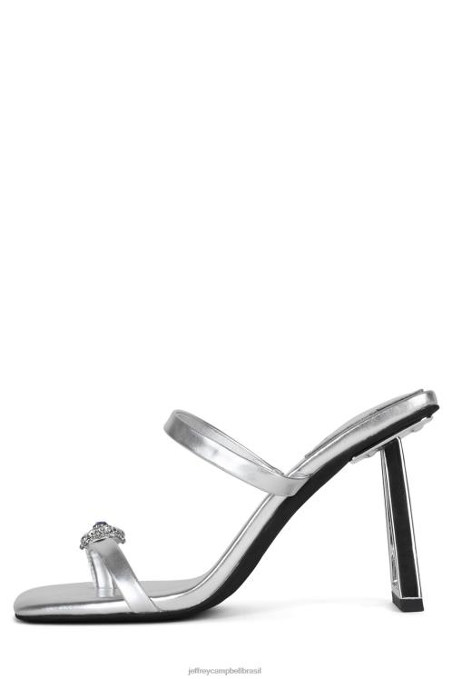 Jeffrey Campbell mulheres B0VBD1510 azul prateado sandália de salto alto herança