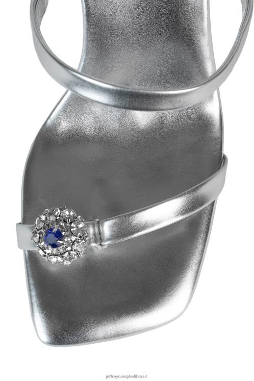 Jeffrey Campbell mulheres B0VBD1510 azul prateado sandália de salto alto herança