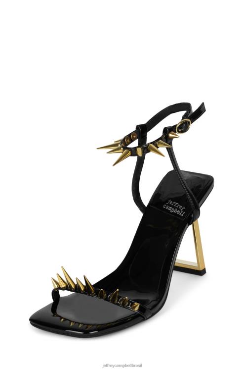 Jeffrey Campbell mulheres B0VBD1512 ouro preto patente sandália de salto alto aguçar