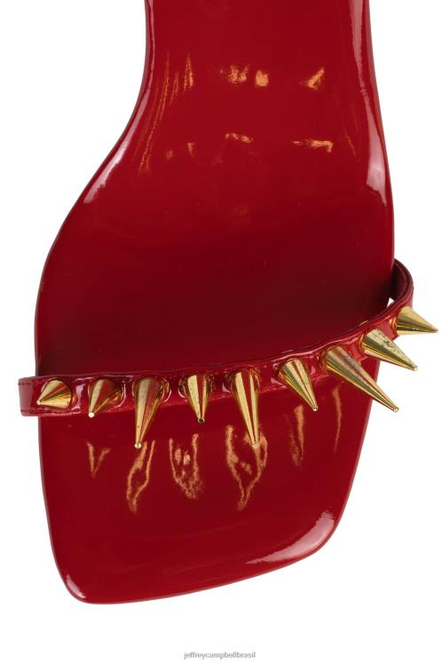 Jeffrey Campbell mulheres B0VBD1513 ouro patente vermelho sandália de salto alto aguçar