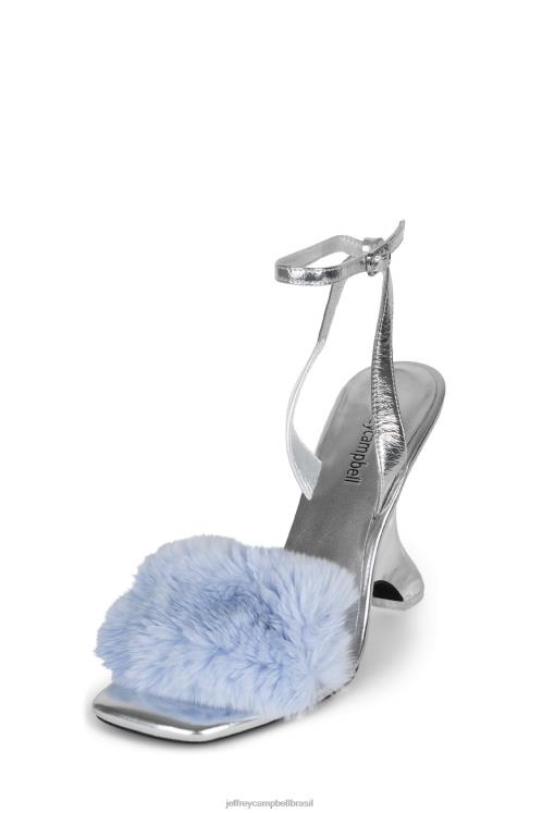 Jeffrey Campbell mulheres B0VBD1516 azul prateado sandália de salto alto encantador