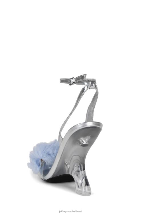 Jeffrey Campbell mulheres B0VBD1516 azul prateado sandália de salto alto encantador