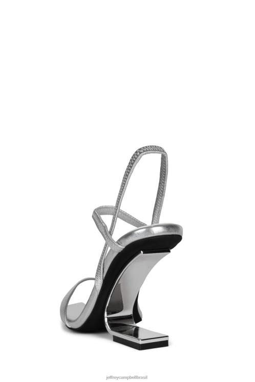 Jeffrey Campbell mulheres B0VBD1520 prata prata sandália de salto alto geométrico