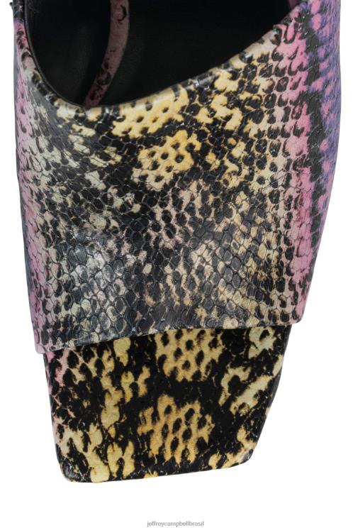Jeffrey Campbell mulheres B0VBD1521 cobra amarela roxa sandália de salto alto influenciador