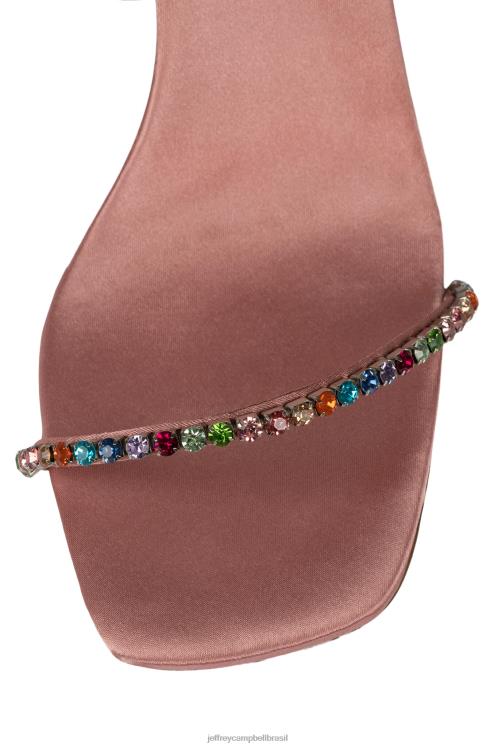 Jeffrey Campbell mulheres B0VBD1530 multijóia de cetim rosa brilhante sandália de salto alto glamoroso