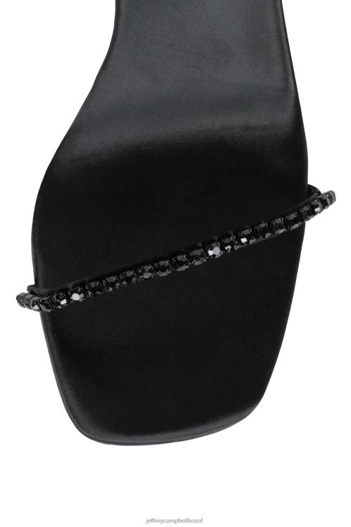 Jeffrey Campbell mulheres B0VBD1531 cetim preto preto sandália de salto alto glamoroso