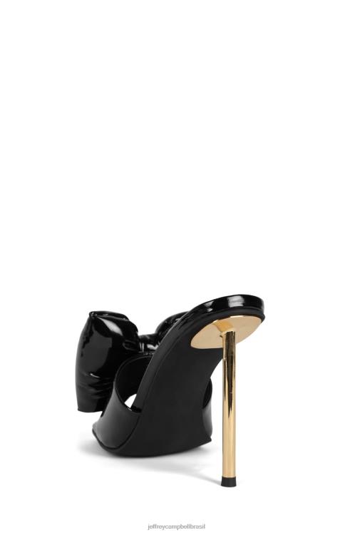 Jeffrey Campbell mulheres B0VBD1533 ouro preto patente sandália de salto alto Curve-se