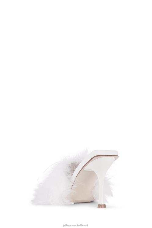 Jeffrey Campbell mulheres B0VBD1537 combinação branca sandália de salto alto motorista