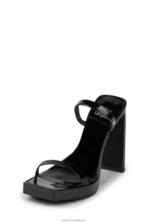 Jeffrey Campbell mulheres B0VBD1542 patente preta sandália de salto alto vigarista