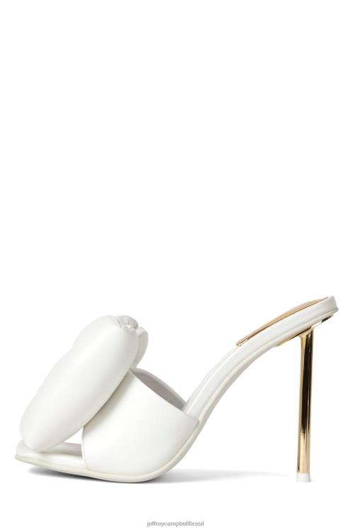 Jeffrey Campbell mulheres B0VBD1552 ouro Branco sandália de salto alto Curve-se