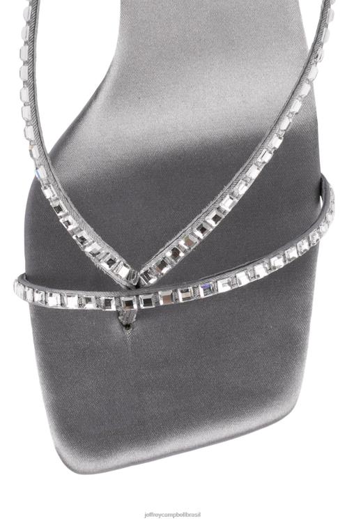 Jeffrey Campbell mulheres B0VBD1563 cinza cetim prata sandália de salto alto fluxx-j