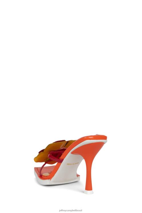 Jeffrey Campbell mulheres B0VBD1580 combinação patente laranja sandália de salto alto plantado