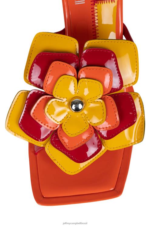 Jeffrey Campbell mulheres B0VBD1580 combinação patente laranja sandália de salto alto plantado