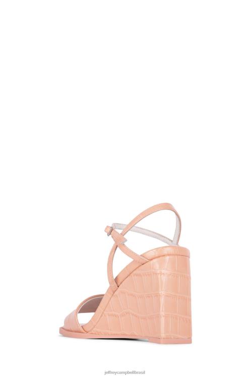 Jeffrey Campbell mulheres B0VBD1591 pêssego croco sandália de salto alto gracinha-2
