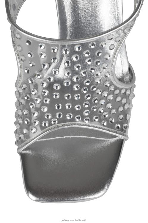 Jeffrey Campbell mulheres B0VBD1600 prata clara sandália de salto alto Genebra