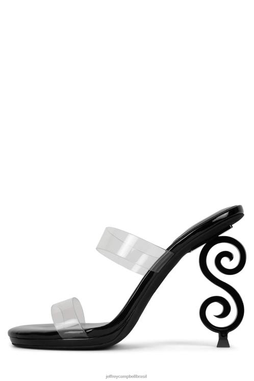 Jeffrey Campbell mulheres B0VBD1601 preto transparente preto patente sandália de salto alto divindade