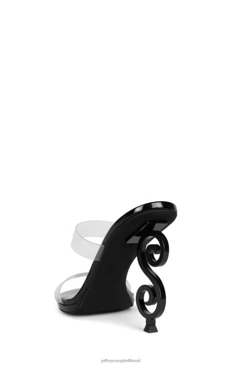 Jeffrey Campbell mulheres B0VBD1601 preto transparente preto patente sandália de salto alto divindade