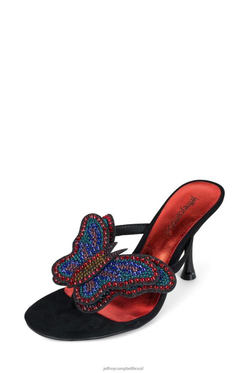 Jeffrey Campbell mulheres B0VBD1602 camurça preta azul vermelha sandália de salto alto sonhar Acordado