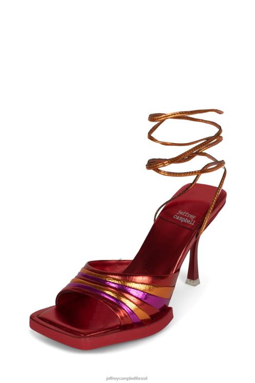 Jeffrey Campbell mulheres B0VBD1606 multi metálico brilhante sandália de salto alto carregou