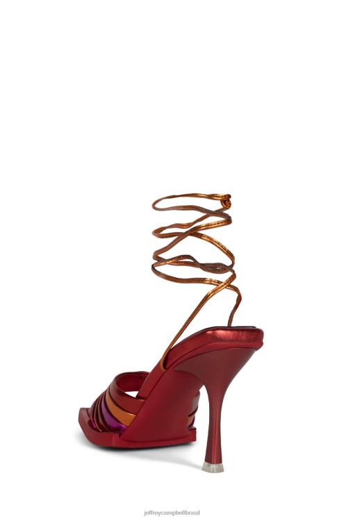 Jeffrey Campbell mulheres B0VBD1606 multi metálico brilhante sandália de salto alto carregou