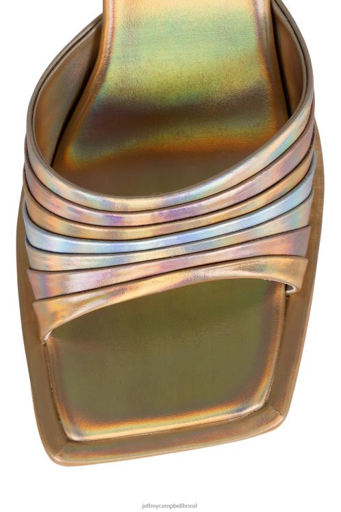 Jeffrey Campbell mulheres B0VBD1607 ouro multi sandália de salto alto carregou