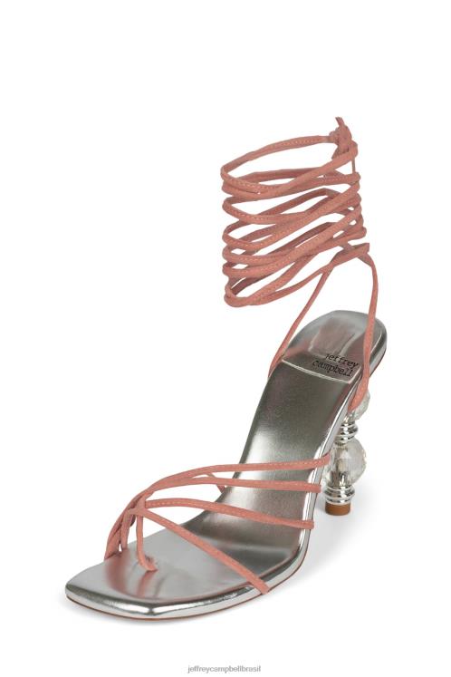 Jeffrey Campbell mulheres B0VBD1614 camurça rosa prata sandália de salto alto bijouxx-2