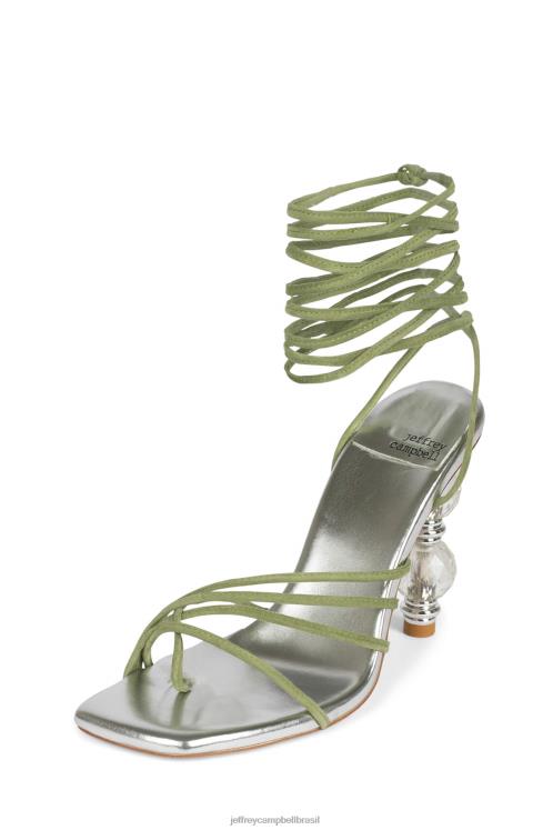 Jeffrey Campbell mulheres B0VBD1615 camurça verde prata sandália de salto alto bijouxx-2