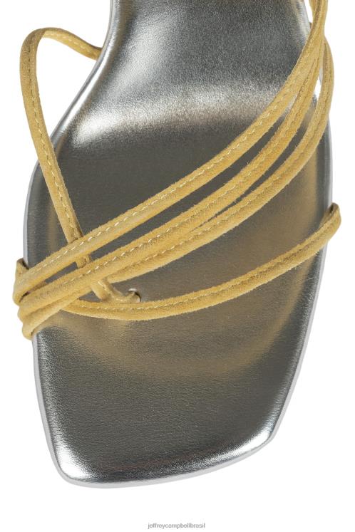 Jeffrey Campbell mulheres B0VBD1616 camurça amarela prata sandália de salto alto bijouxx-2