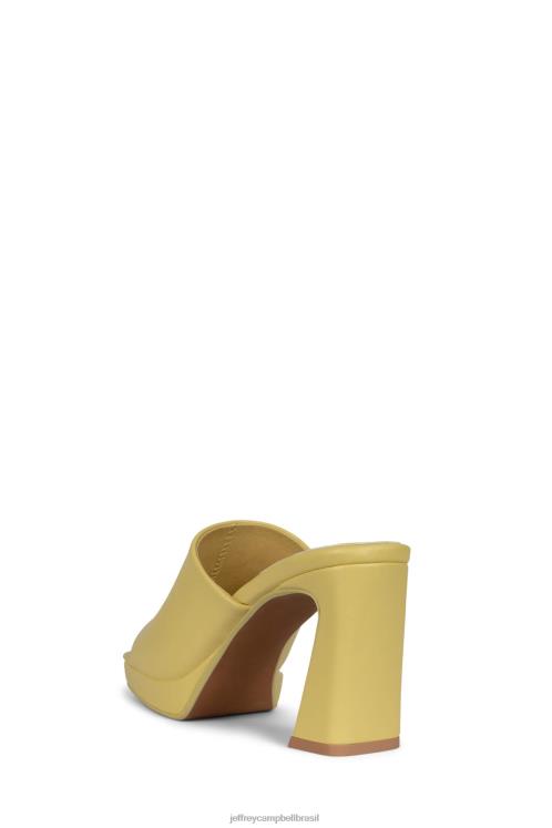 Jeffrey Campbell mulheres B0VBD1617 luz amarela sandália de salto alto caviar